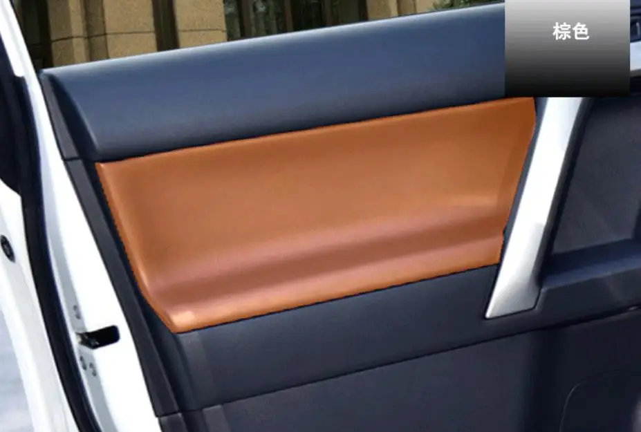 4PCS Microfiber Front / Rear Door Panel Armrest Leather Cover For Toyota Prado 2010 2011 2012 2013 -2018 2019 2020  Car Interior