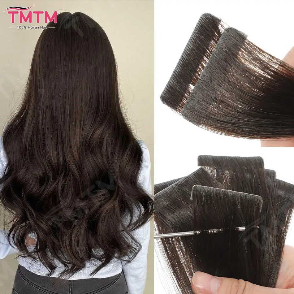 

Upgrade Invisible Tape in Hair Extension 100% Real Human Hair Extensions 2.5g/pcs Seamless Straight Human Hair Tape Extensions