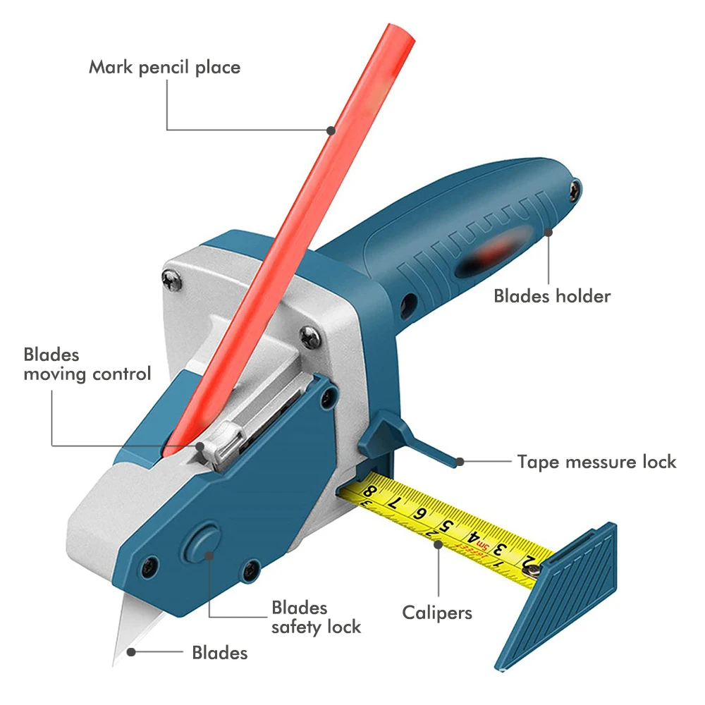 Manual Gypsum Board Cutter Hand Push Drywall Cutting Artifact Tools with Tape Woodworking Cutting Board Tools view 5