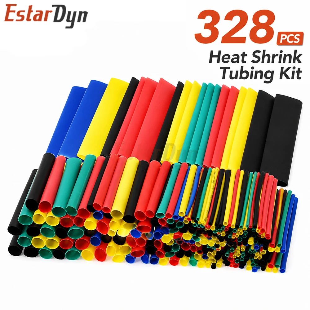 Estardyn Heat Shrink Tube 328Pcs Polyolefin 8 Sizes Mixed Color Insulation Sleeving for Wire Cable Electrical Car DIY