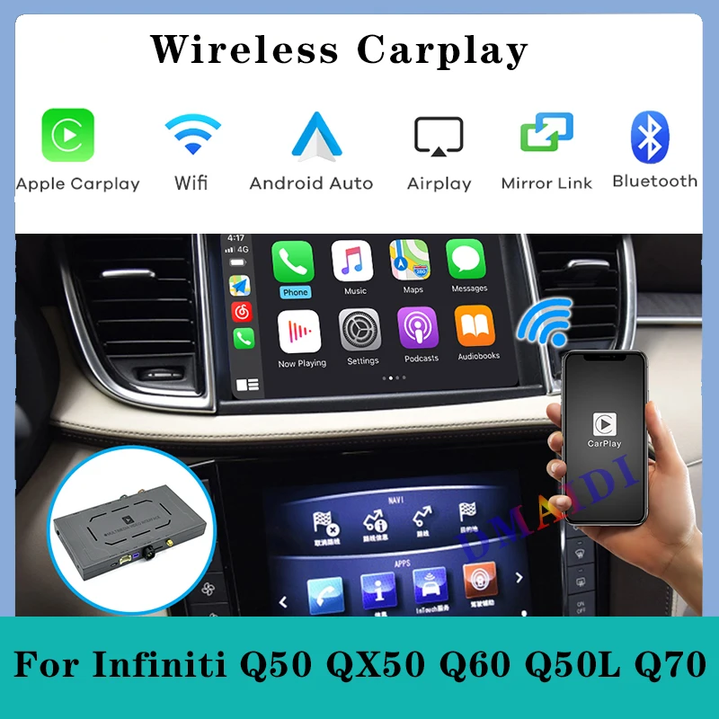 

Wireless Carplay Android Auto Decoder Box for Infiniti Q50 QX50 Q60 Q50L QX60 Q70 2015-2019