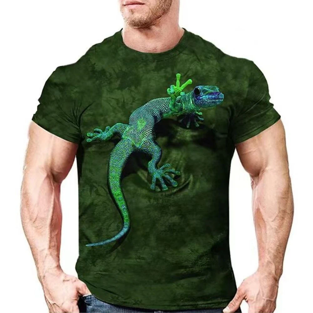 Chameleon T-Shirts Animal Lizard 3D Printed Streetwear Men Women Fashion Oversized Short Sleeve T Shirt Kids Tees Tops Clothing