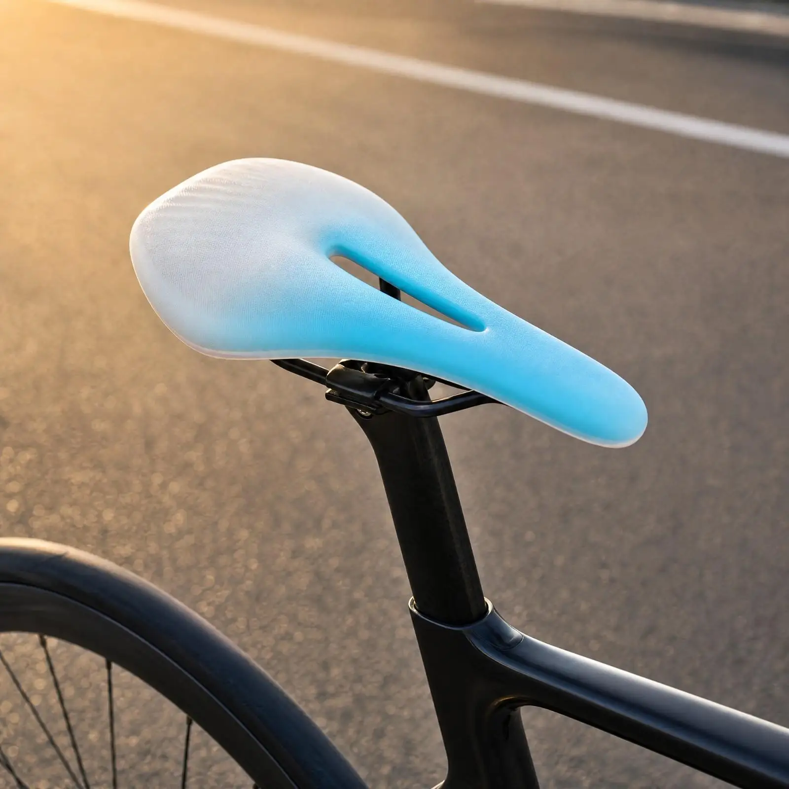 Wide Bicycle Cushion Seat with Central Airflow Slot for Recreational Cycling and Daily Commuter Use