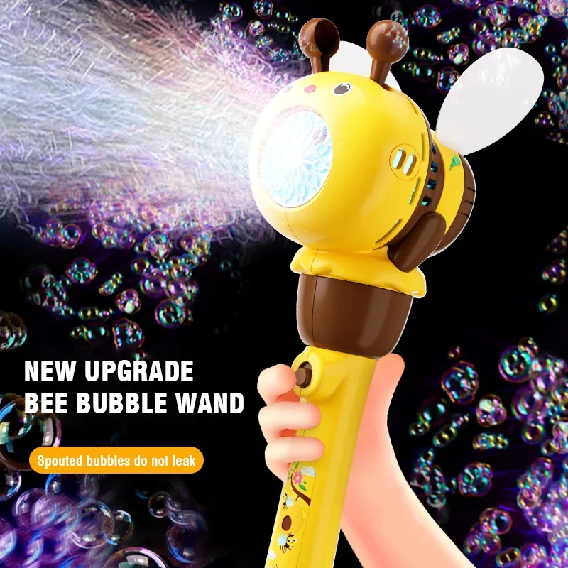 12 Hole Bee Electric Bubble Gun Children Toy Bubbles Machine Kids Gift Outdoor Games Automatic Maker Cartoon Soap Blowers