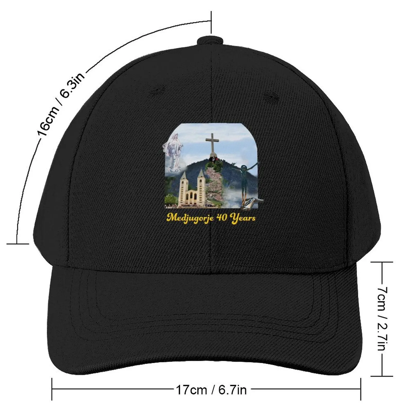 Medjugorje Collage Fourty Years Baseball Cap Anime Sunhat Men Caps Women's