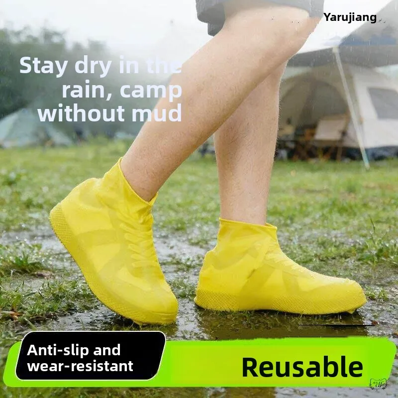 

Thickened Wear-Resistant Latex Shoe Covers Portable Outdoor Rain Boots Men's Women's Independent Packaging Anti-Slip Wave Pat...