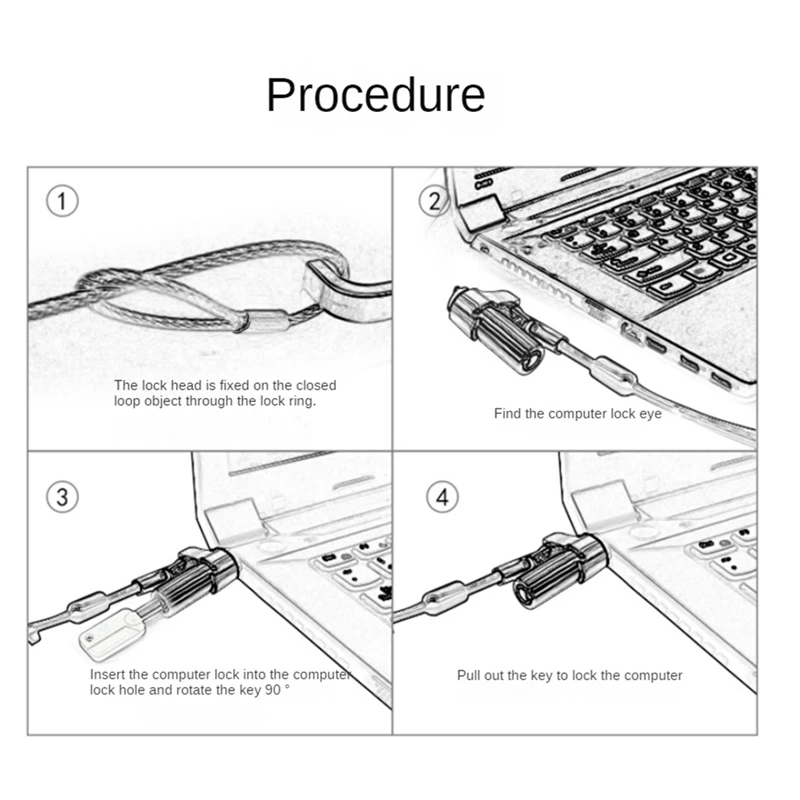 Imagem -05 - Bloqueio do Computador Chave de Segurança do Laptop Adequado para mm x 2.5 mm Furo Nano para Laptop hp Fácil de Usar