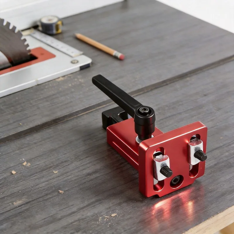 T45 Aluminum Miter Track Stop Locator 45-Type T-Slot Adjustable Positioning Sliding Block Woodworking Table Saw Rail Limiter