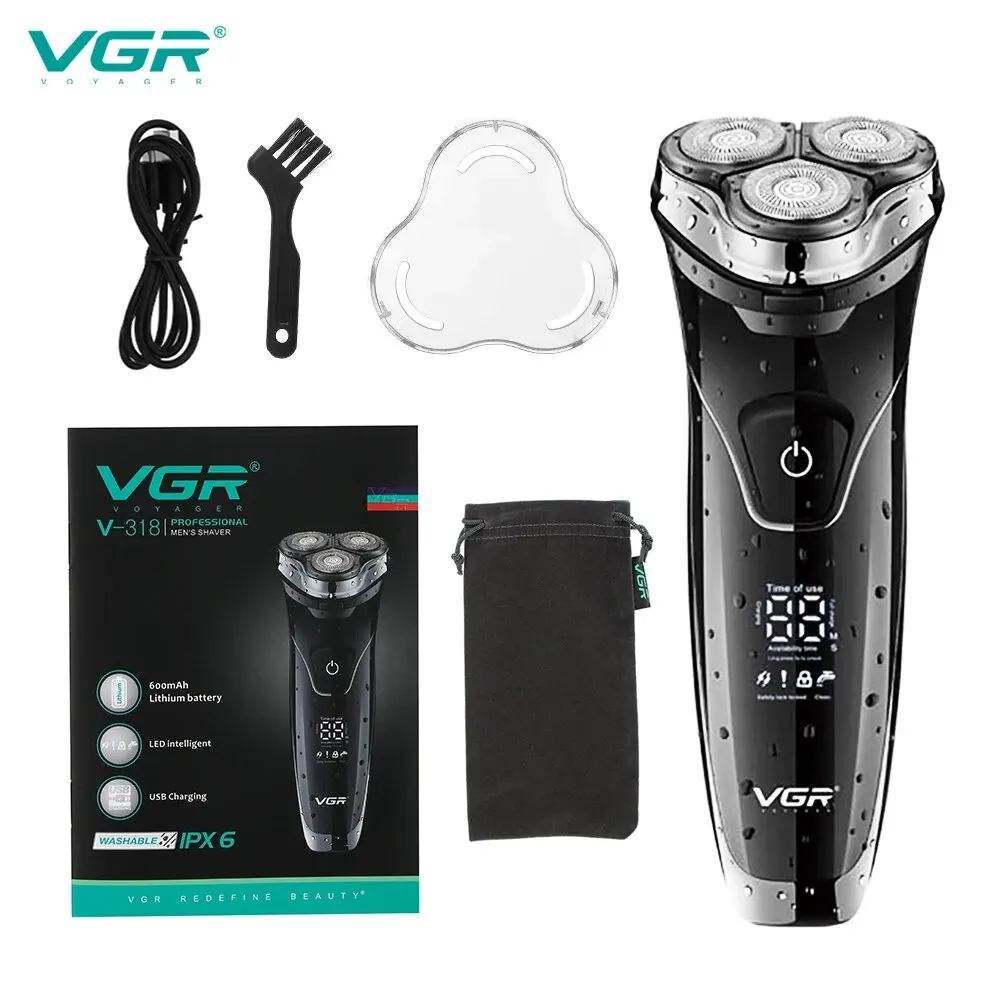 Three  Floating Shaver Full Body Waterproof Digital Display  Rechargeable V-318