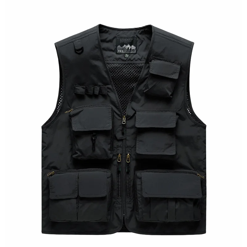 S-7XL Multi-pocket Vest Military Tactical Jackets Sleeveless Outdoor Photography Cargo Waistcoat Sports Fishing Men\'s Clothing