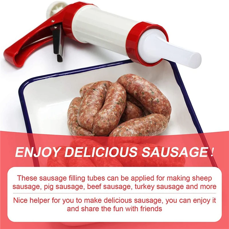 

【24 Hours Sale】18Pcs Plastic Sausage Stuffer Tubes Funnels Sausage Filling Tool For Size 5 Meat Grinder Food Grinder 1.5Cm,1.9Cm