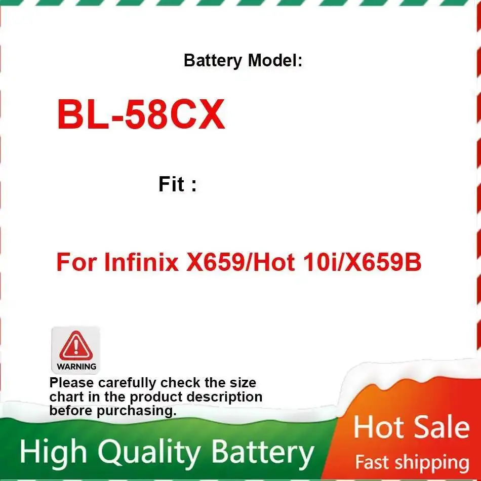 

BL-58CX Hardwearing 6000Mah For Infinix X659 Hot 10I X659B Mobile Phone Battery