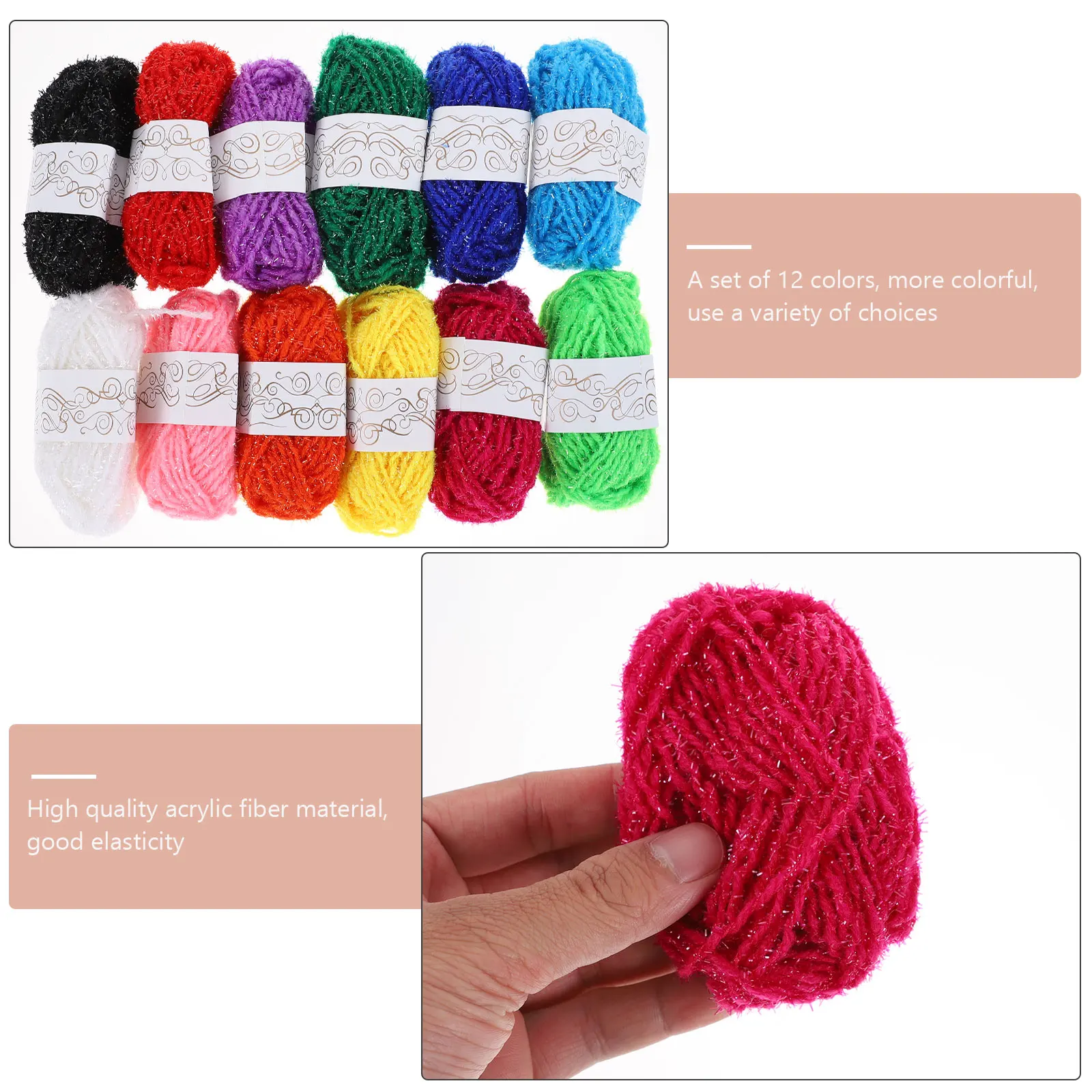 

12pcs Colored Wool Acrylic Yarn Balls for Kids DIY Crochet Knitting Supplies Anti Pilling Portable Handmade Craft Baby Blankets