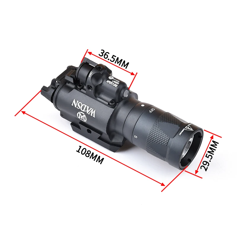 WADSN X400V X400 Red Laser Flashlight Tactical   LED Strobe Scout Light Hunting Weapon Lamp Fit 20mm Rail Airsoft Accessories