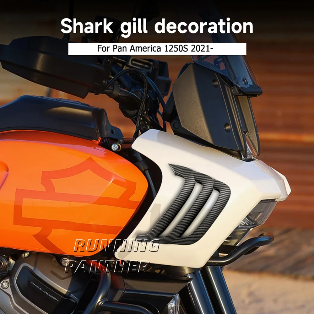 2021 2022 2023 2024 Motorcycle Accessories Black Side Shark Gills Decorative Cover Kits For Harley PAN AMERICA 1250 S RA1250S