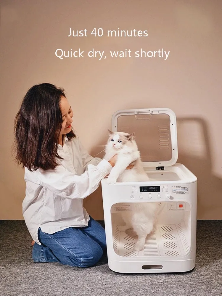 Smart Pet Drying Box, Low Noise Automatic Water Blowing Machine, Constant Temperature with High Temperature Alarm