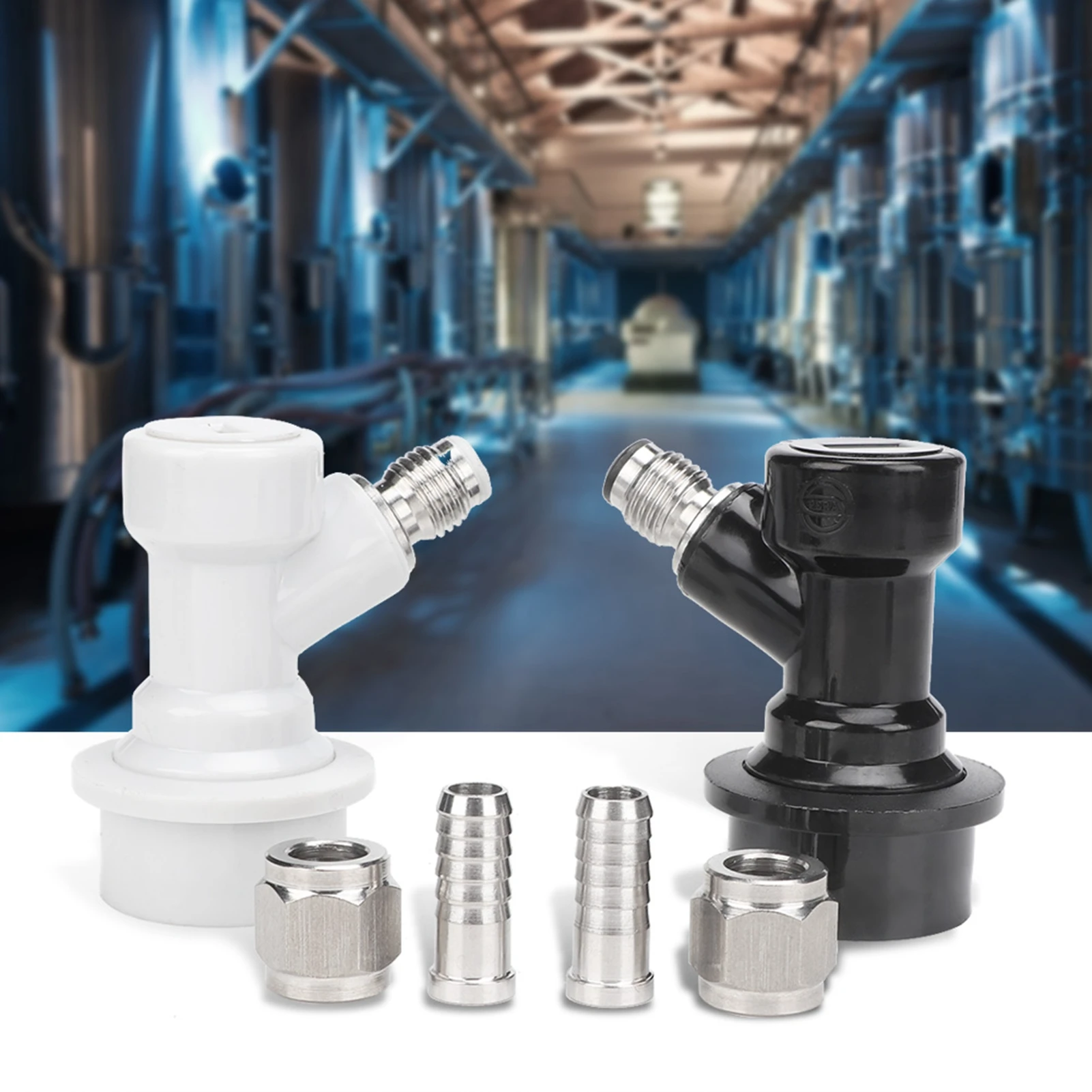Threaded Ball Lock Keg Fittings Plastic Connector with Adapter Clamp Ball Lock Keg Fittings Plastic Ball Lock Ball Lock Keg