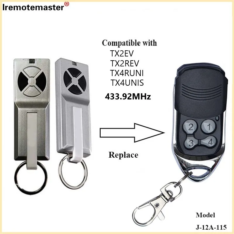 abridor de controle remoto da porta da garagem 43392 mhz para tx2rev tx4rev tx4ev tx2evs tx2ev tx2evs 01