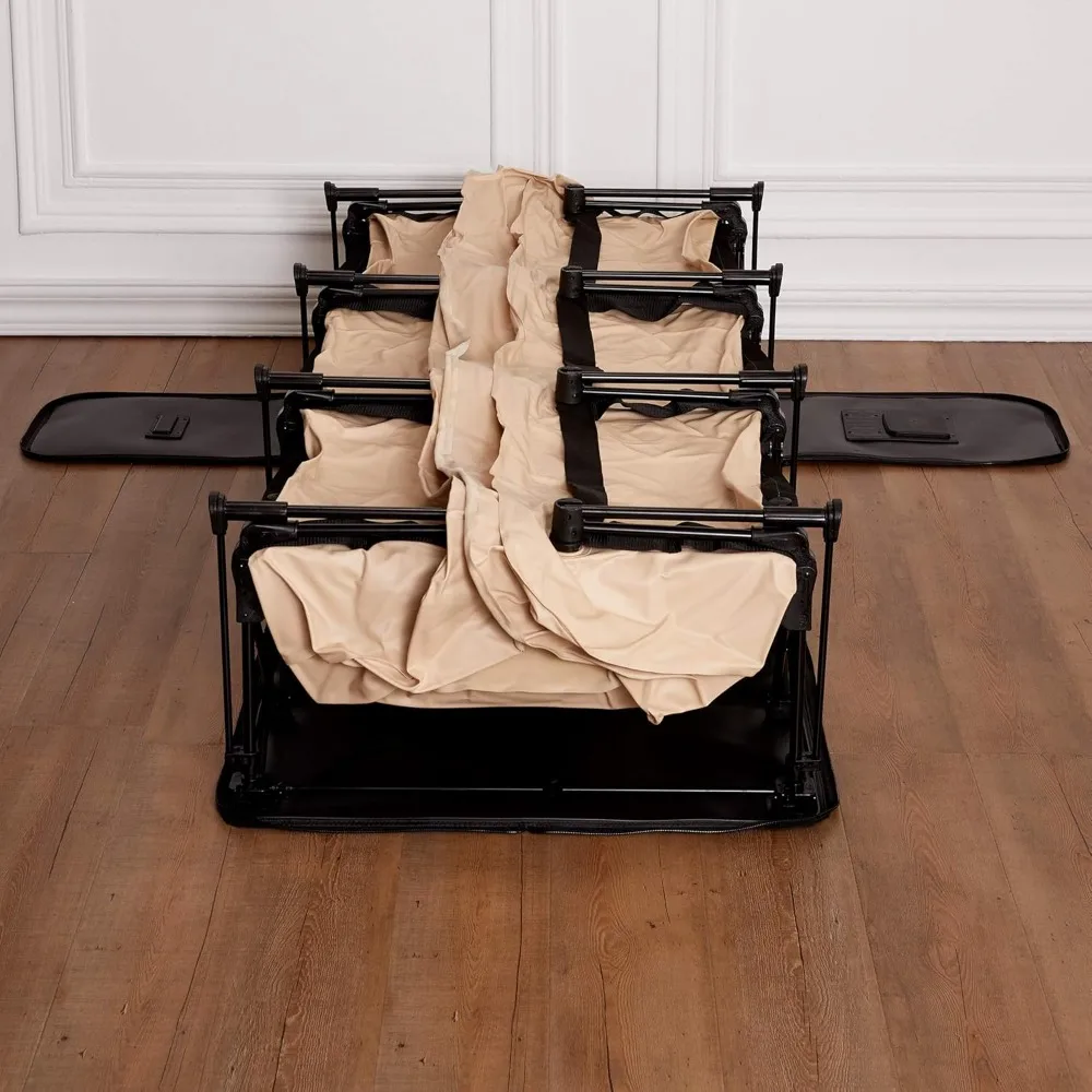 Bed Queen Self-Inflating Air Mattress with Built-in Frame, Pump and Wheeled Case, Blow Up Inflatable Air Bed Per