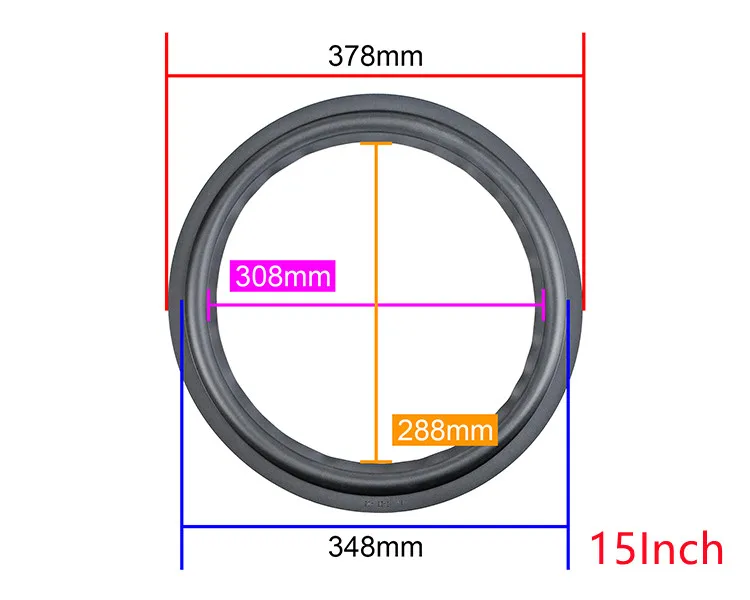Ghxamp 10 INCH 12 Inch 15 INCH Suspension Subwoofer Rubber Surround Side Speaker Repair Original Factory 245mm 295 378mm 1Pairs