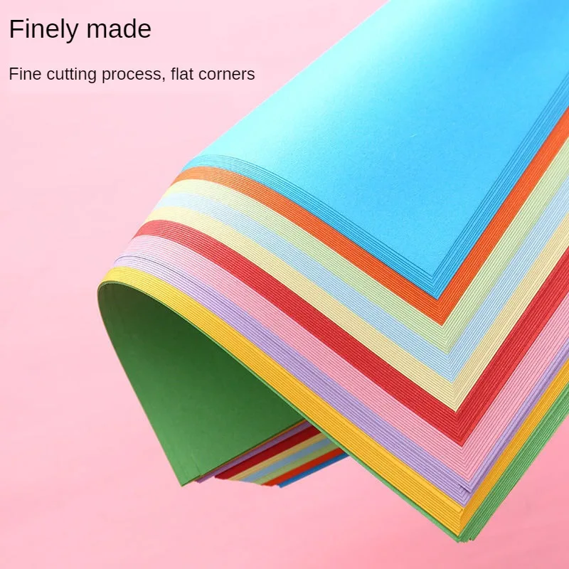 100Pcs Colorful DIY Kids Handmade Origami Colored A4 Copy Paper 10 Colors Scrapbooking Packaging Paper Craft Decoration Paper