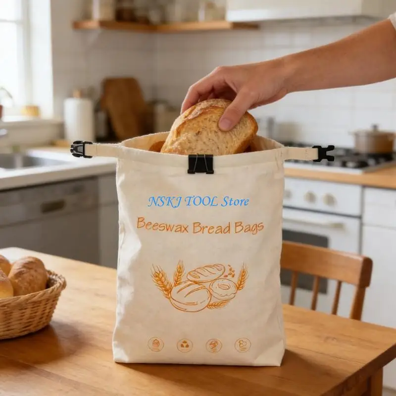 L8RC Practical Wrap Cotton Fabric Bees Wax Storage Bag For Kitchen Sourdough Bread