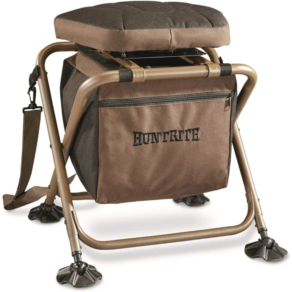 360 Swivel Hunting Blind Chair; 300 Pound Capacity, Folding, Lightweight, Portable, Padded Cushion Hunting Seat, Hunt Gear