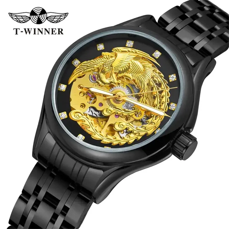 Gewinner A3 Frauen automatische mechanische Uhren Armbanduhren Damen uhr wasserdichte Senhoras Assistir Phoenix Gold Uhr