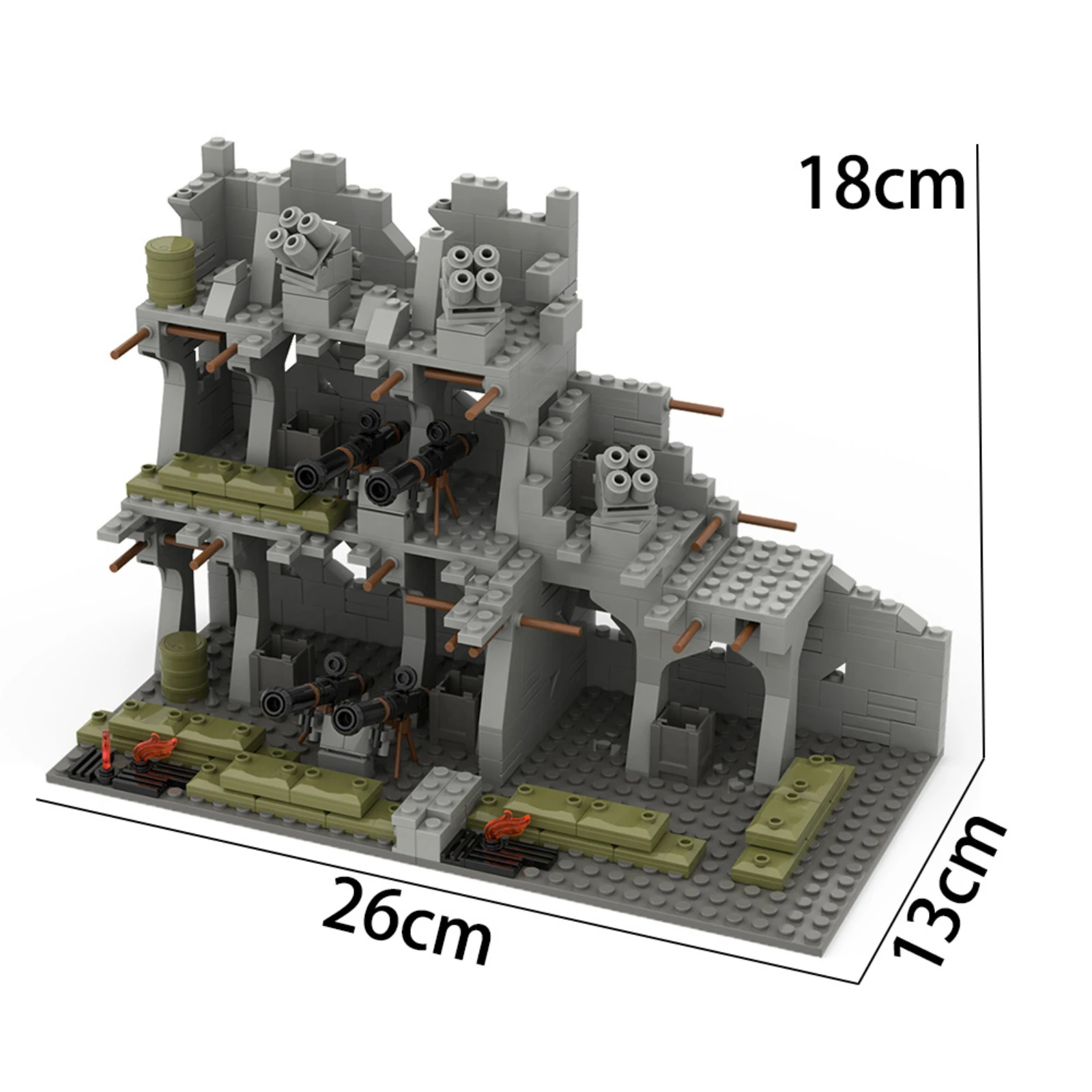MOC Stad Ruïnes Basis Scène Model Bouwstenen Militair Thema Puzzel Montage Bricks Kid DIY Technisch Speelgoed SD1029 496PCS