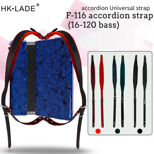 Imagen 2 del producto Correas de hombro para acordeón, cinturón de arnés de acordeón ajustable duradero de franela para accesorios de acordeón de bajo 16-120