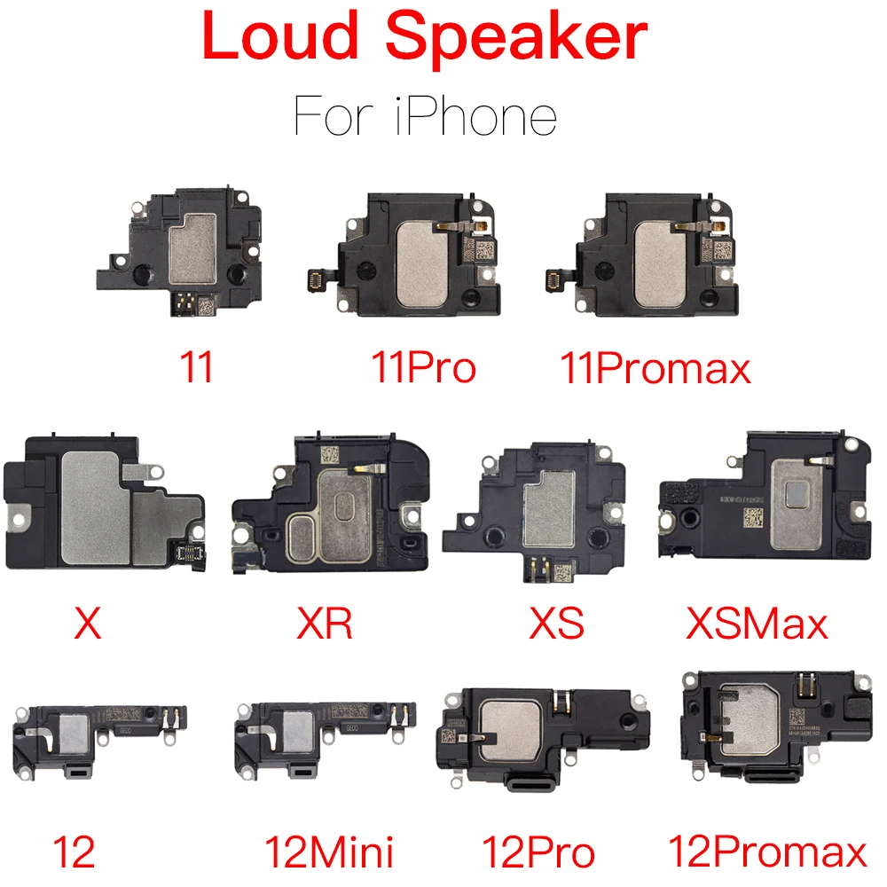 Bottom Loud Speaker For iPhone X XR Xs 11 12 Pro Max Mini LoudPhone Sound Buzzer Ringer Phone Parts Replacement