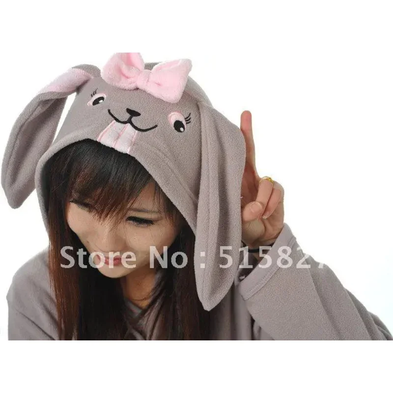 Mouse over image to zoom Sell one like this New Adult Unisex Animal Lovely Gray Rabbit Pajamas Sleepsuit Cosplay Sleepwear