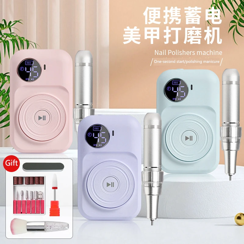 

Hot Sale Nowadays 45000 Rpm Adjustable Nail Polisher Portable Polishing and Removing Nails 2 in 1 Battery Powered Nail Polisher