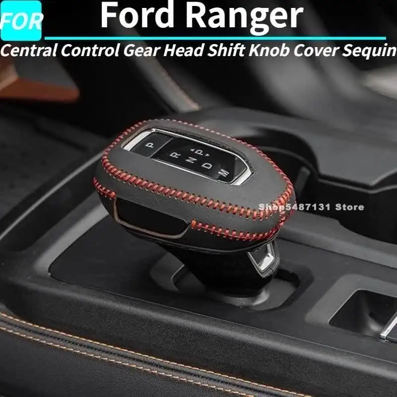 Capa de Acabamento com Lantejoulas para o Botão de Câmbio Central para Acessórios Internos Ford Ranger 2023 2024 2025 para Direção à Esquerda