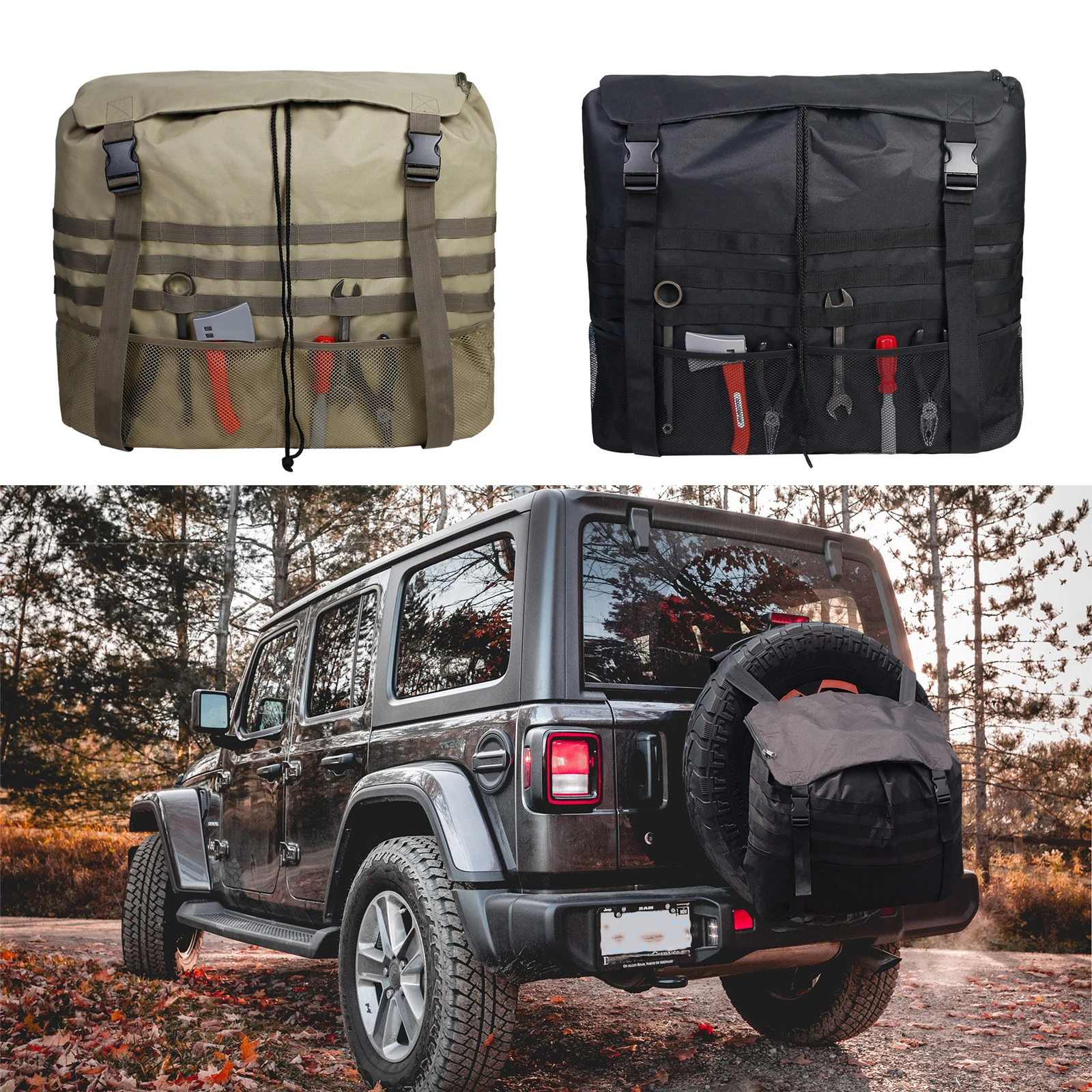 スペアタイヤバッグ-車のタイヤ収納バッグ-自動車のスペアタイヤ収納保護-防塵カバー-車用-オフロードトラック車両旅行用