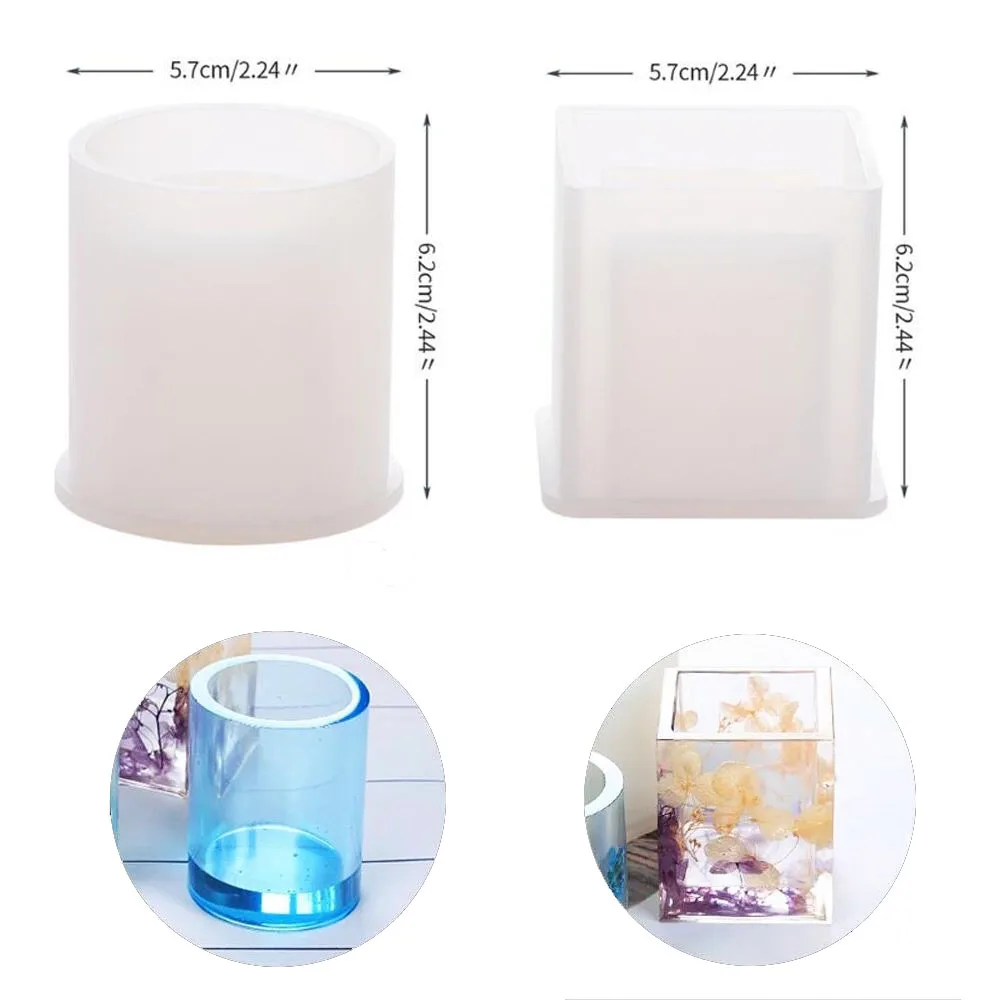 Square circular pen holder Silicone Mold Ornaments Resin Clear Mould Crystal Mold Decoration Craft Resin Art