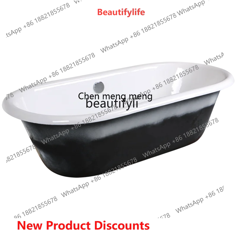 

Recessed cast iron enamel bathtub 1.5m 1.7m oval, inlaid European deep foam ceramic bathtub