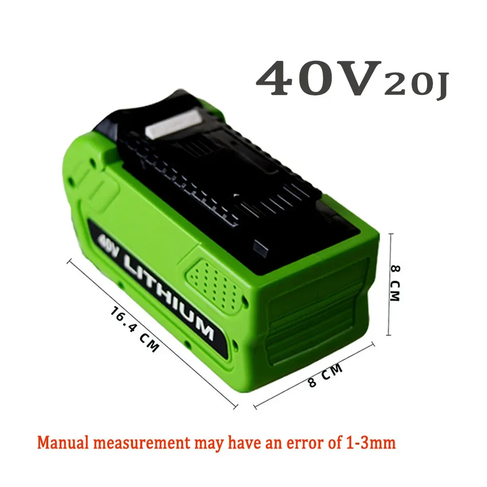 GreenWorks 전동 공구용 리튬 배터리, 40V 20J, 8000mAh, 8.0AH, 호환 29462 29472 29282G-MAX GMAX 잔디 예초기