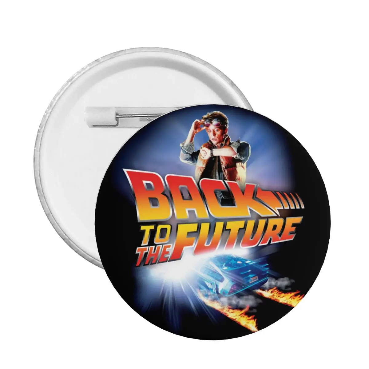 Back To The Future Pin Back Buttons Personalize Science Fiction Comedy Tv Movie Brooch Badge for Bags Pinback Birthday Gift