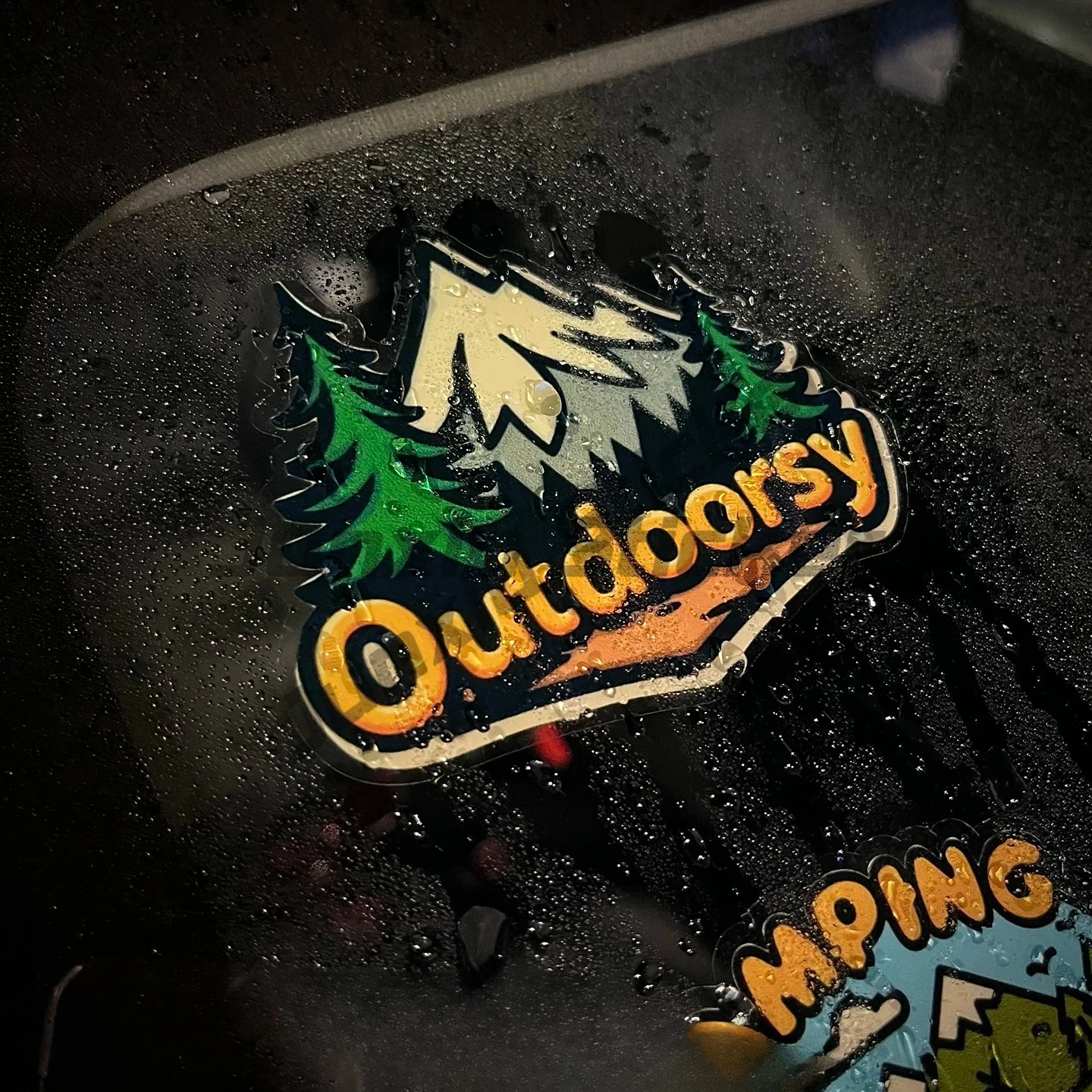 

Static Cling Stickers for Outdoor Camping Windshields, RVs, Wagons, Travel Windows, and Electric Motorcycles.