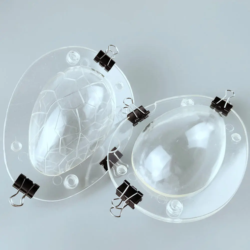 

2pcs Chocolate Plastic Easter Baking Mold Smooth Reusable For Mousse Desserts Transparent Egg-Shaped Cookie Mold Kitchen Bar