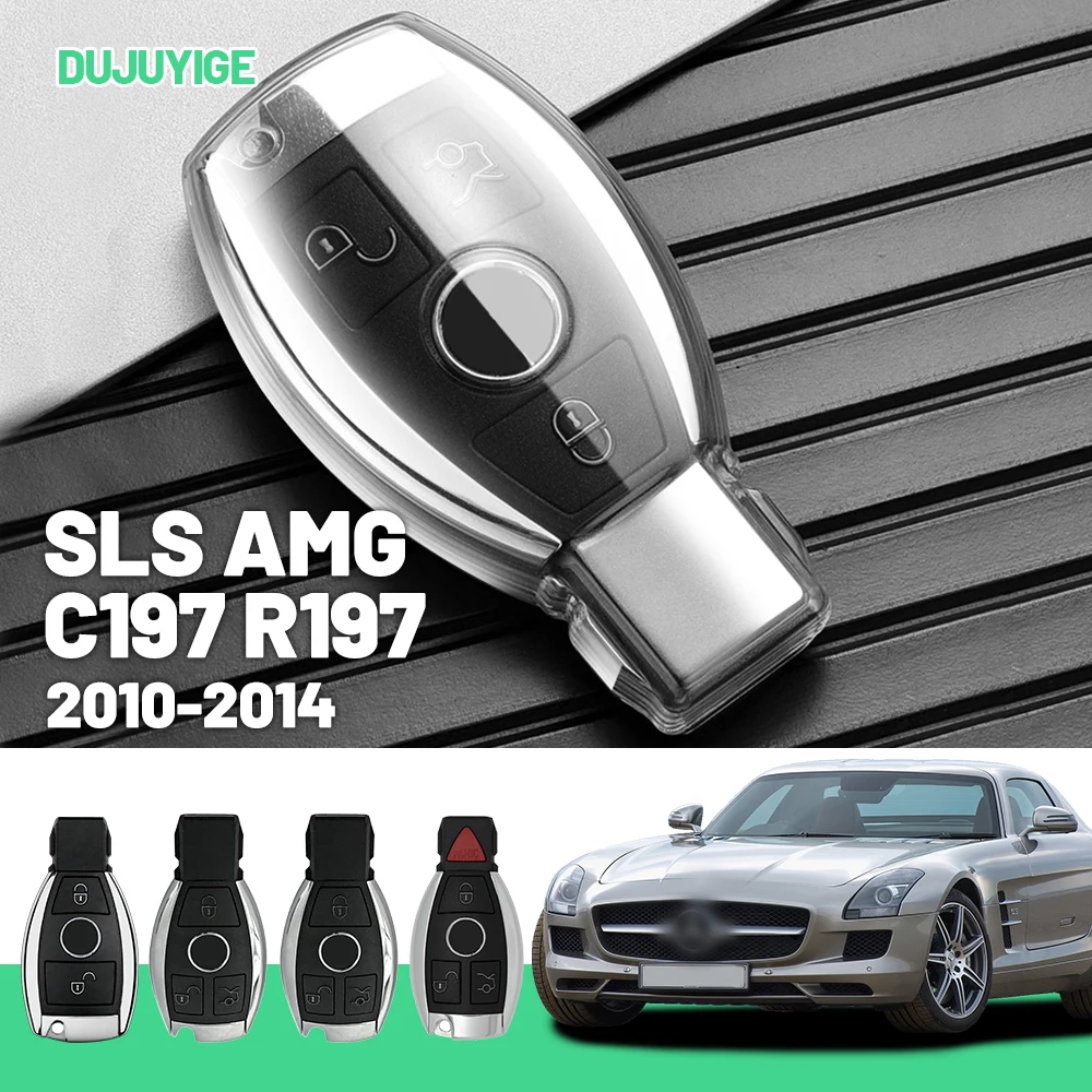 

Прозрачный чехол для автомобильного ключа из ТПУ для Mercedes-Benz SLS AMG C197 R197 2010-2014, защитный чехол для ключа, автоаксессуары 2011 2012