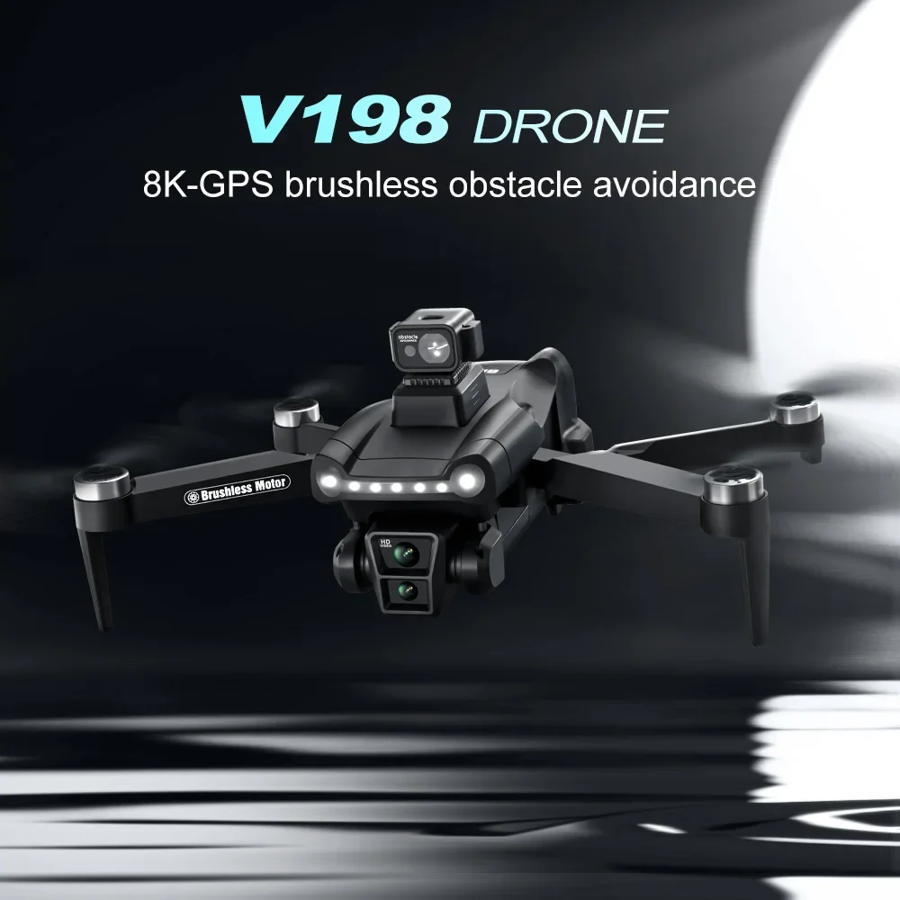 Original V198 GPS Foldable Drone 8K HD Brushless Motor Intelligent Obstacle Avoidance Professional Aerial Photography Quadcopter