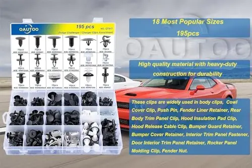 

OAUTOO 195-Piece Body & Interior/Exterior Fastener Clip Set for Challenger/Charger 2006+