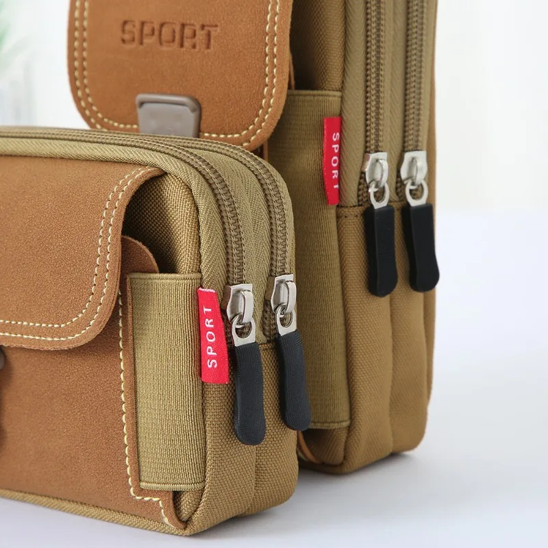 Modieuze en multifunctionele PU-leren herenheuptas, telefoonhoes voor buitensporten, zachte tas, riemrugzak