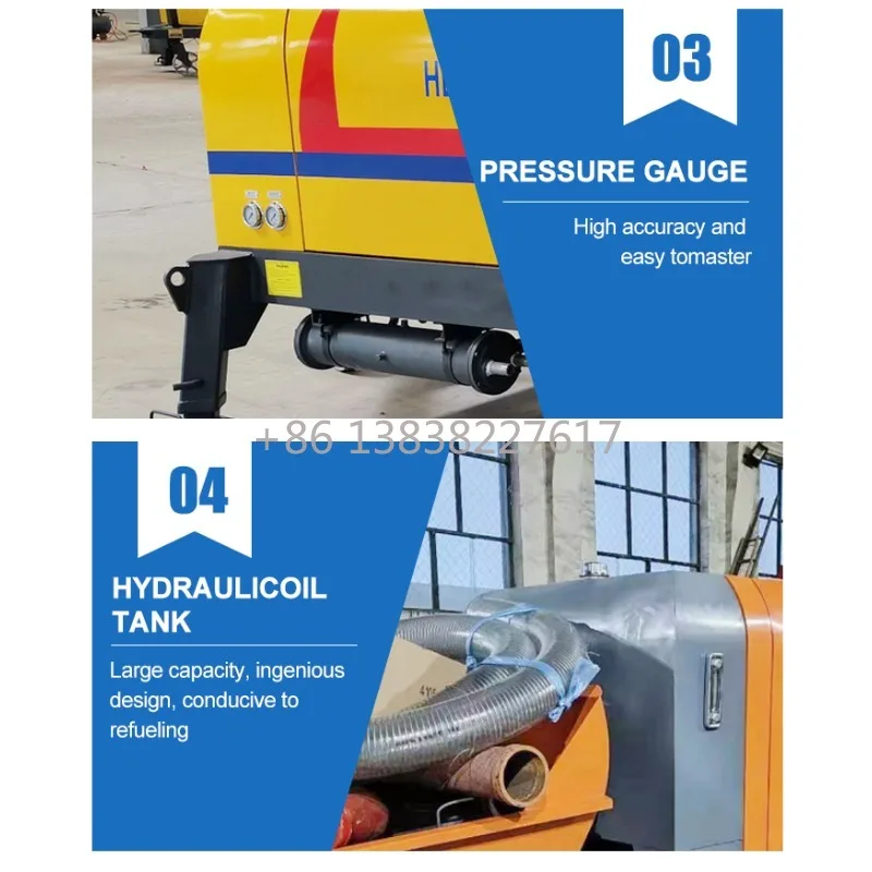Export Pressure Is High Wear Resistant Tires Factory Price Concrete Pump Machine Advanced Open Dual Pump