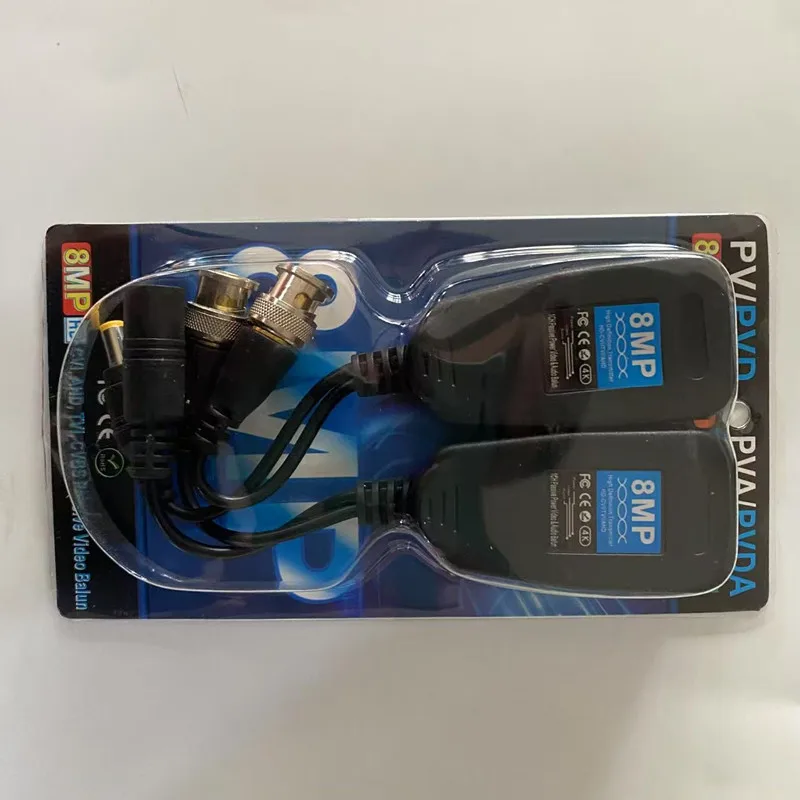 Passive CCTV Coax BNC Power 4K Video Balun Transceiver RJ45 BNC male Connectors to for CCTV video Camera
