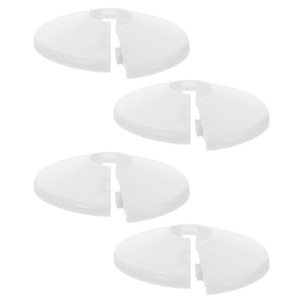 

4pcs Pvc Alloy Pipe Covers Water Pipe Collar Wall Split Flange Decorative Plumbing Cover Plate For Shower Toilet Gas Pipes