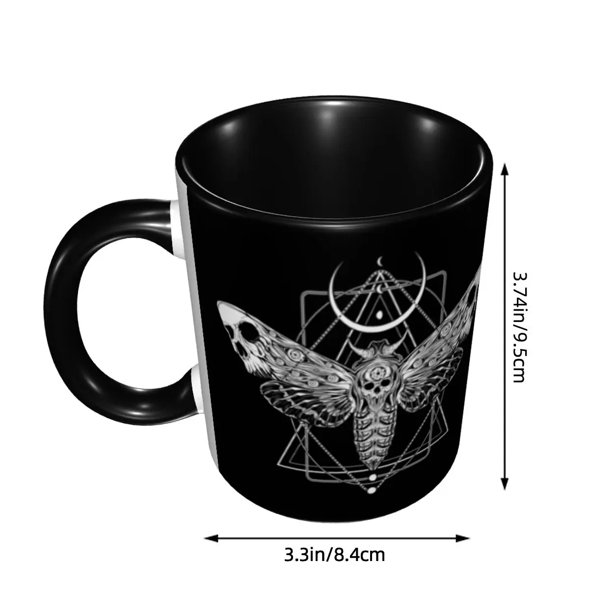 Surreal Death Moth Coffee Mugs DIY Custom Gothic Skull Ceramic Mug Cup Creative Gift