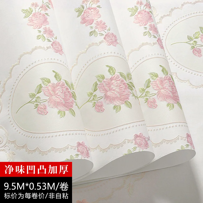 Imagem -06 - Nordic Estilo 3d Flower Wallpaper para Quarto Decor Murais Vintage Europeu Floral Wallpapers Roll Sala e Papel de Parede Hotel